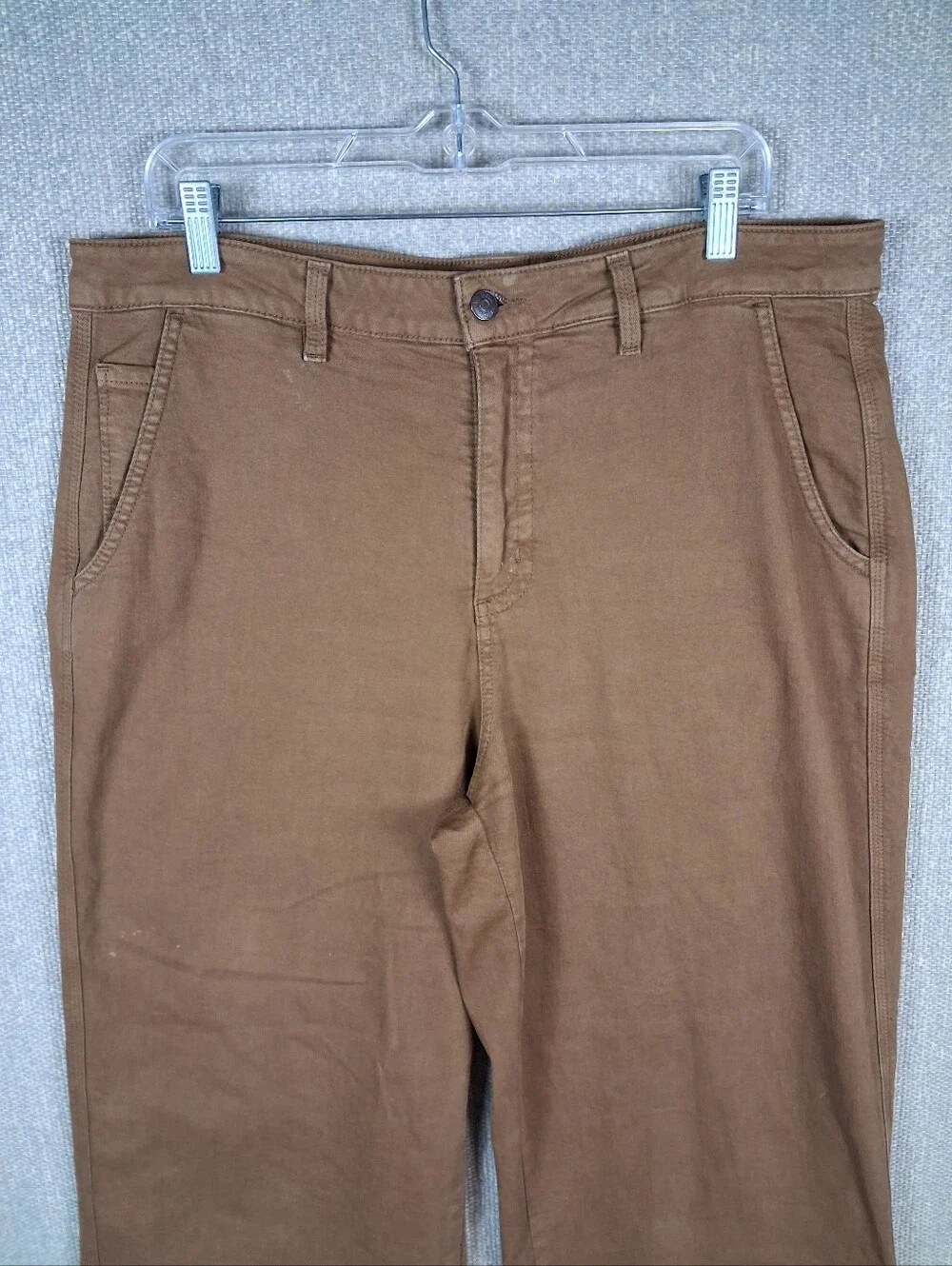 L.L.Bean Womens 207 Vintage Cotton Denim Wide-Leg Jeans High Rise Brown Size 16